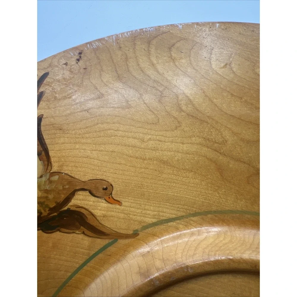 G.H.Specialty Milwaukee Maple Lazy Susan Flying Mallard Ducks 15.5